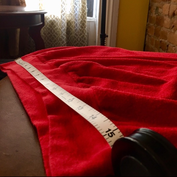 Vintage Red Terrycloth V-Neck Unisex Crew Shirt - Picture 6 of 9